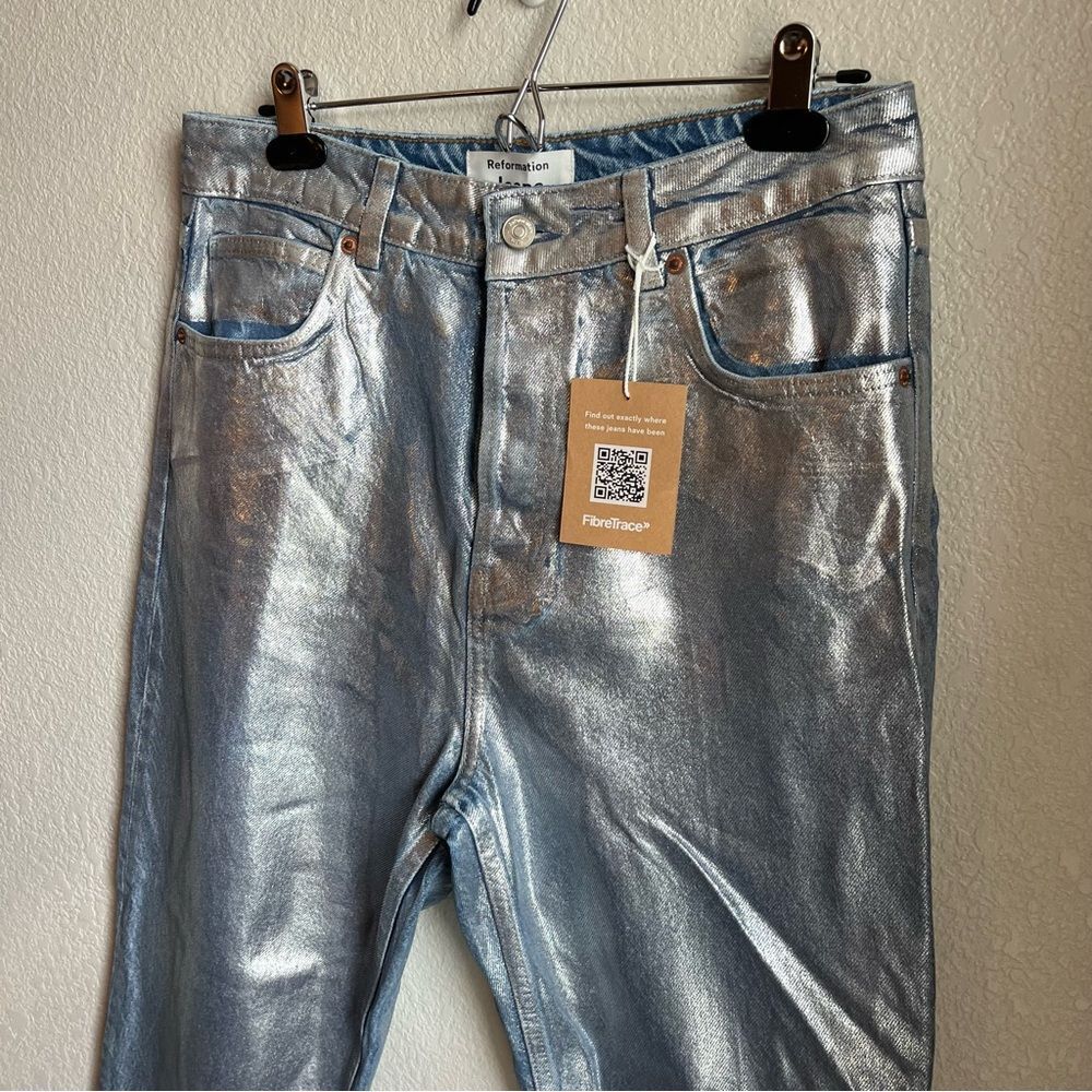 Reformation Silver Straight Leg Jeans - Picture 8 of 15